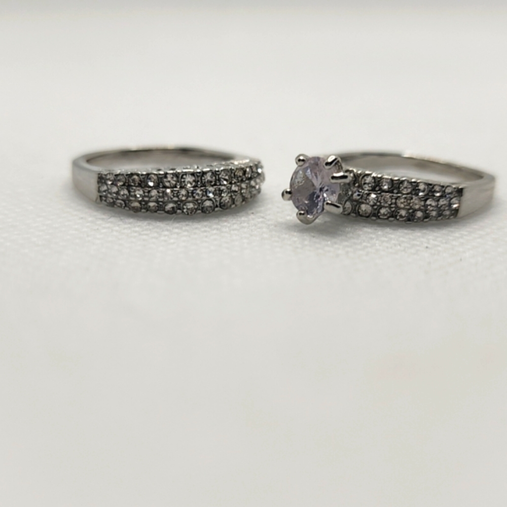 2 Piece Multi-Layer Ring Set - Rhinestone Ring - Picture 5 of 6